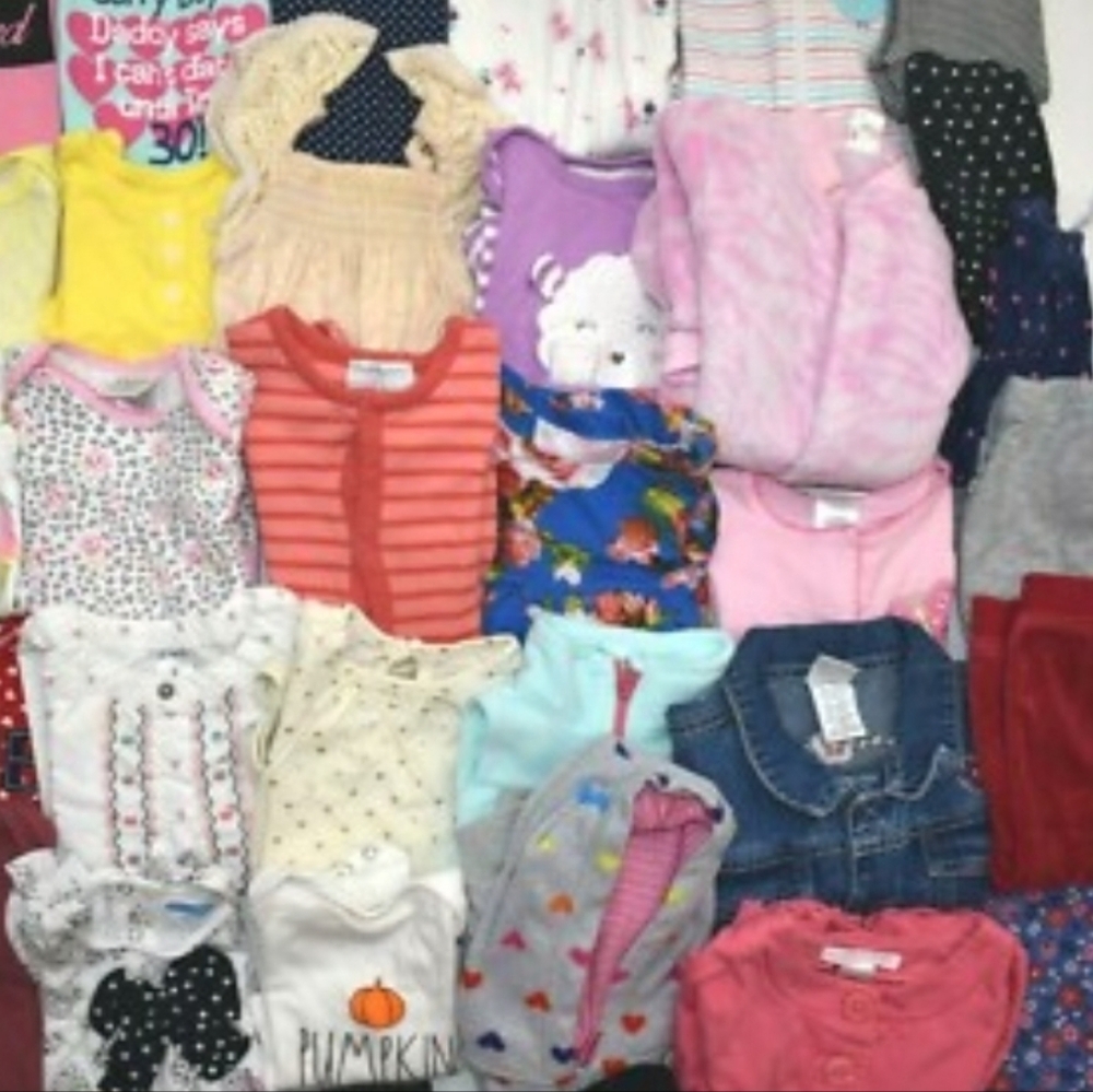10 Piece 6 Month Girls Baby Random clothes Lot bundle 7 Used 1 New